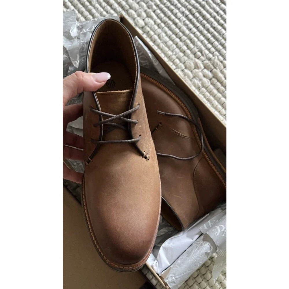 NEW JOHNSTON & MURPHY CALDER CHUKKA BROWN OILED FULL GRAIN LEATHER Men 8 M